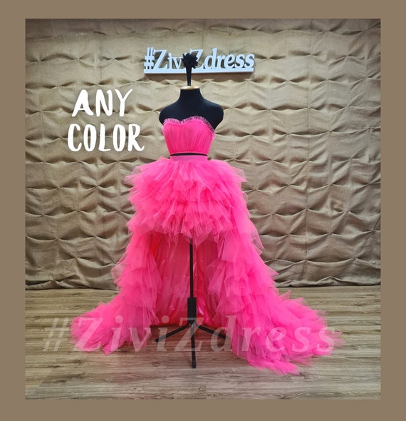 Hot pink wedding online dress