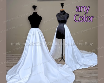 Detachable Satin Wedding Train: Bridal Skirt, Cathedral Length