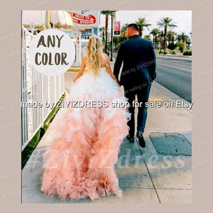 Ombre Bridal Tulle Overskirt: Detachable Wedding Train