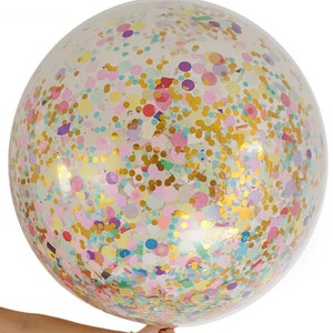 Giant Confetti Balloons - Celebration | Baby Shower, Rainbow, Kids Birthday, Hens Party, First Birthday | Bright Colours, Gold Confetti