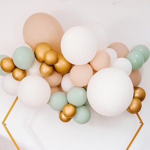 DIY Balloon Garland Kit - Oh Baby | Christening, Baby shower balloons, hens part balloons, Chrome gold balloons