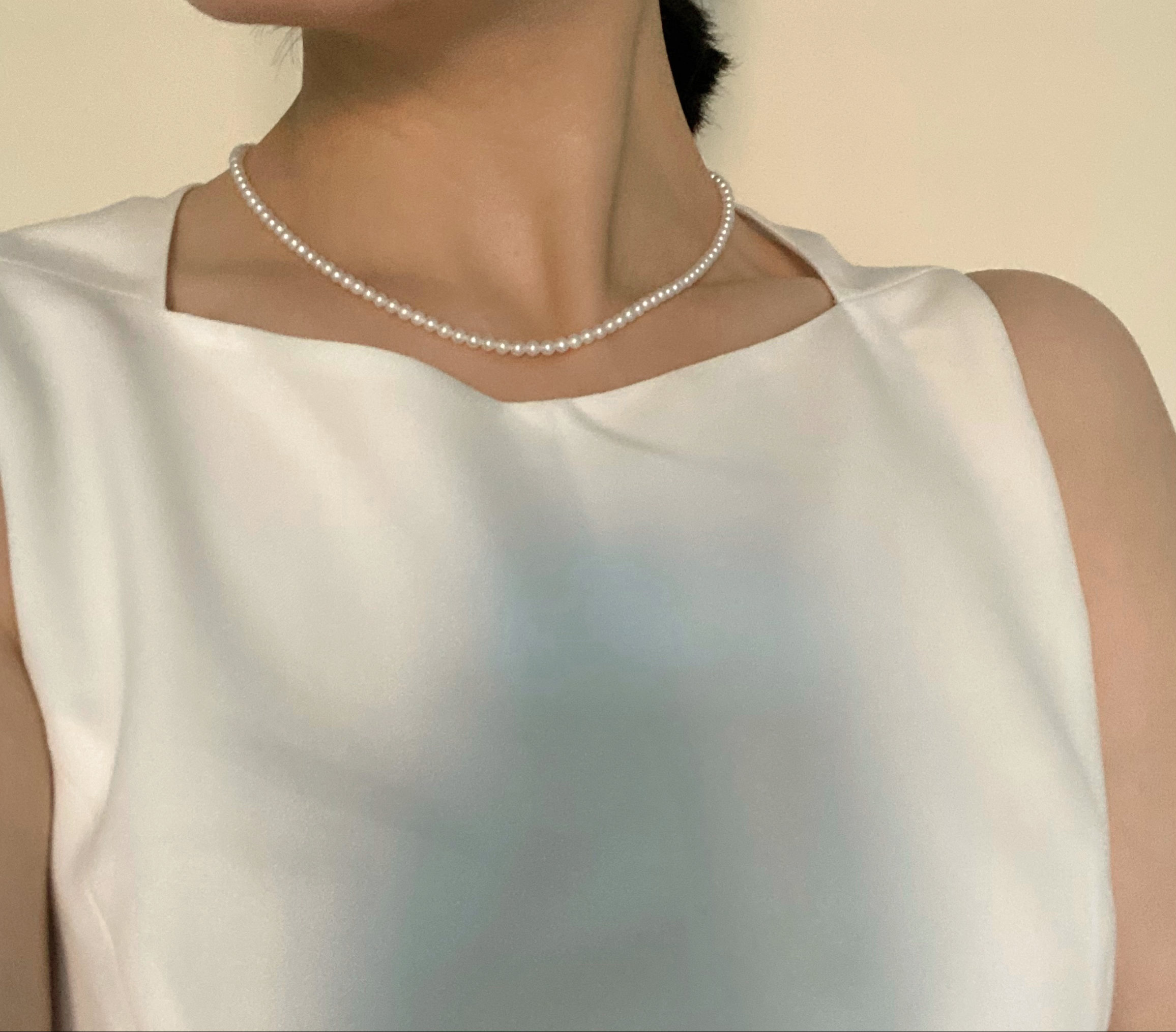 4mm Classic Pearl Necklace - Etsy
