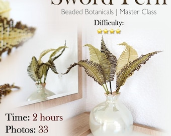 PDF Pattern – Beaded Sword Fern by Svetlana Sapegina – DIY – Beaded Flowers – Bead Flora