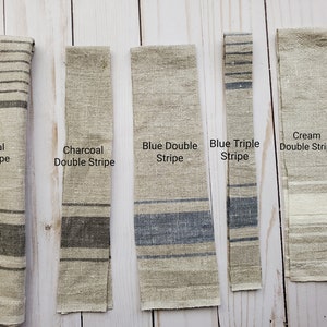 LARGE Rustic French Style Tea Towel/ 100% Linen 18 x 30'' with hanging loop/ Customer Favorite Blue Double