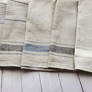 LARGE Rustic French Style Tea Towel/ 100% Linen 18 x 30'' with hanging loop/ Customer Favorite preorder blue triple