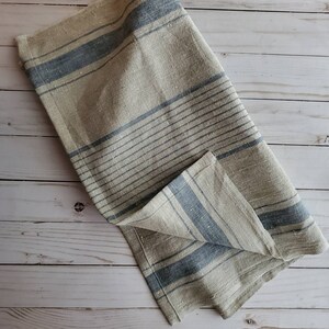 LARGE Rustic French Style Tea Towel/ 100% Linen 18 x 30'' with hanging loop/ Customer Favorite PREorder Blur Double