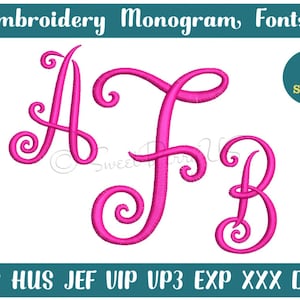 Monogramm Stickschrift, Maschinenstickschrift, Hochzeits-Monogramm Stickerei, Script Monogramm Stickdatei, INSTANT DOWNLOAD