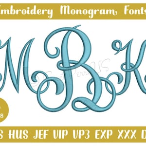 Wedding Monogram Embroidery Design,  Vine Monogram Embroidery, Script font, Machine Embroidery Design, INSTANT DOWNLOAD