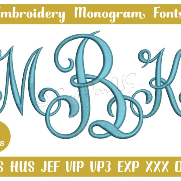 Script Embroidery Font - Etsy