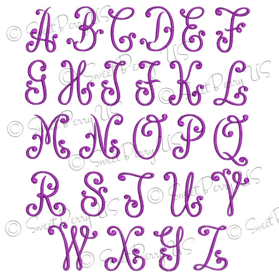 Monogram Embroidery Font Machine Embroidery Embroidery - Etsy