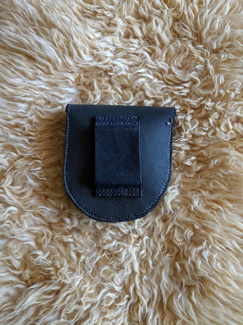 Custom made to order leather belt pouch.