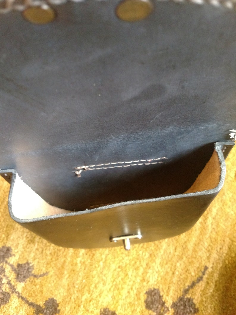 Custom made to order leather belt pouch.