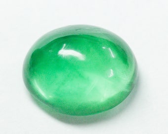 AAA Green Fluorite Cabochon, Handmade Oval Gemstone (27x15x9 mm)