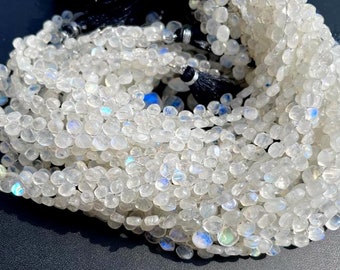 AAA+ rainbow moonstone faceted heart shape briolettes loose gemstone beads 8mm-9mm size rainbow moonstone necklace jewelry 32 pecs
