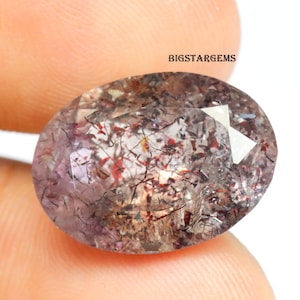 11.25 Ct. Echte facettierte Super Seven Edelstein Lepidocrocite Cut Ring Größe Stein