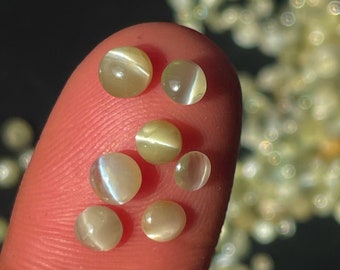 Natural Chrysoberyl Cat's Eye Cabochon, AAA Grade Gemstone (2.5-4.5mm)
