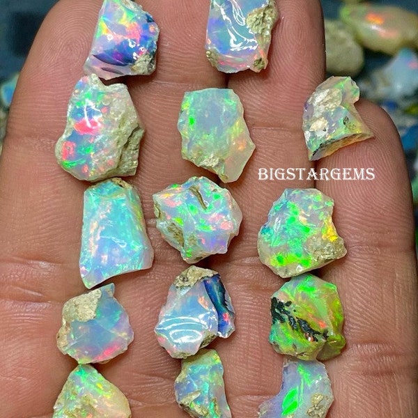 Opal Raw Crystal, AAA Grade Natural Ethiopian Opal Rough, Loose Ethiopian Opal Cabochon Grade Opal Rough,