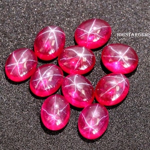 Grading Star Ruby Red Lindy Star Ruby, Oval AAA Grade Synthetic Gemstone - Etsy