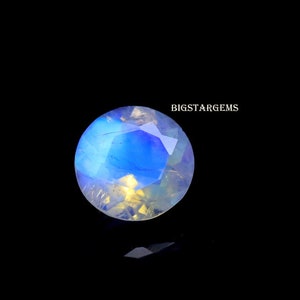 Natural Rainbow Moonstone - Moonstone Round Cut - Moonstone  7 MM - Moonstone Blue Flash - Moonstone Faceted -
