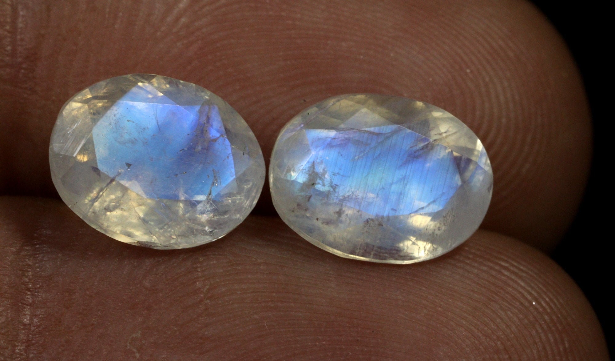 Top quality Moonstone Faceted cut pair natural moonstone Etsy