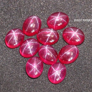 Top Grade Red Lindy Star Ruby Oval Shape For Making Jewelry, Amazing 6 Rays Red Lindy Star Ruby Gemstone,