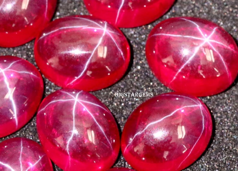 Grading Star Ruby Red Lindy Star Ruby, Oval AAA Grade Synthetic Gemstone - Etsy