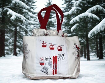 Torba na robótki na drutach, kreatywne hobby, DIY, torba w rozmiarze XL