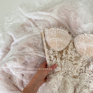 Rosie/sleeves wedding dress, lace appliqué wedding dress,corset bridal gown, romantic bridal gown,long sleeve off shoulder bridal gown