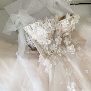Jasmine/cream Corset Wedding Dresstulle Simple Wedding - Etsy