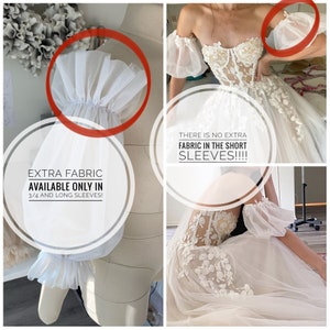 Detachable wedding sleeves,off shoulder sleeves detachable,tulle wedding sleeves, bridal puffy sleeves, removable bridal sleeves image 2