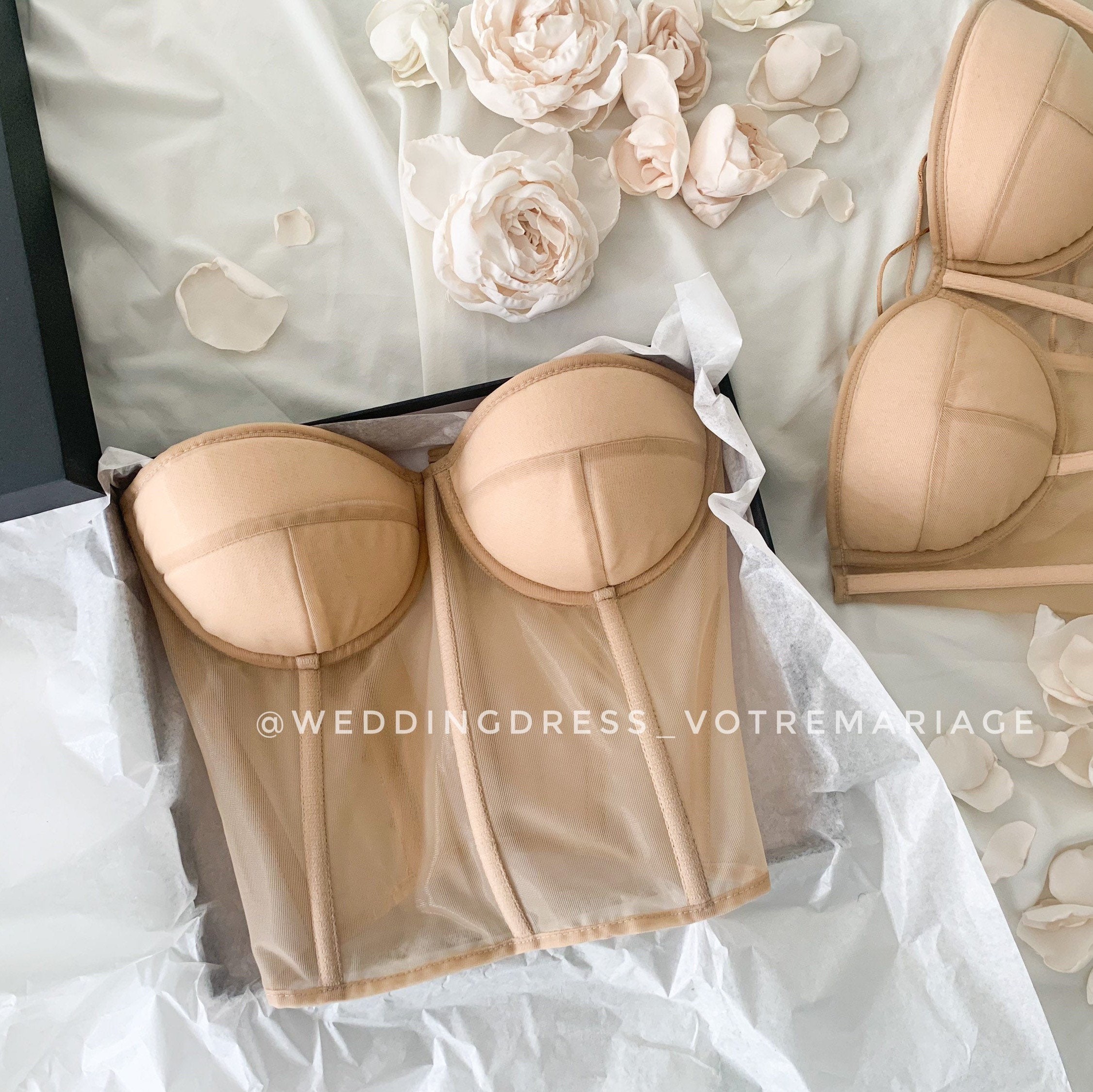 Lina L/sexy Nude Corset Bustier, Beige Bustier Top, Sweetheart off