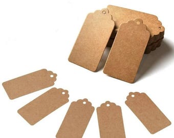 UK ! 20 Gift Present Tags - 4.5cm x 2.5cm Kraft Paper DIY Writable Name Labels !