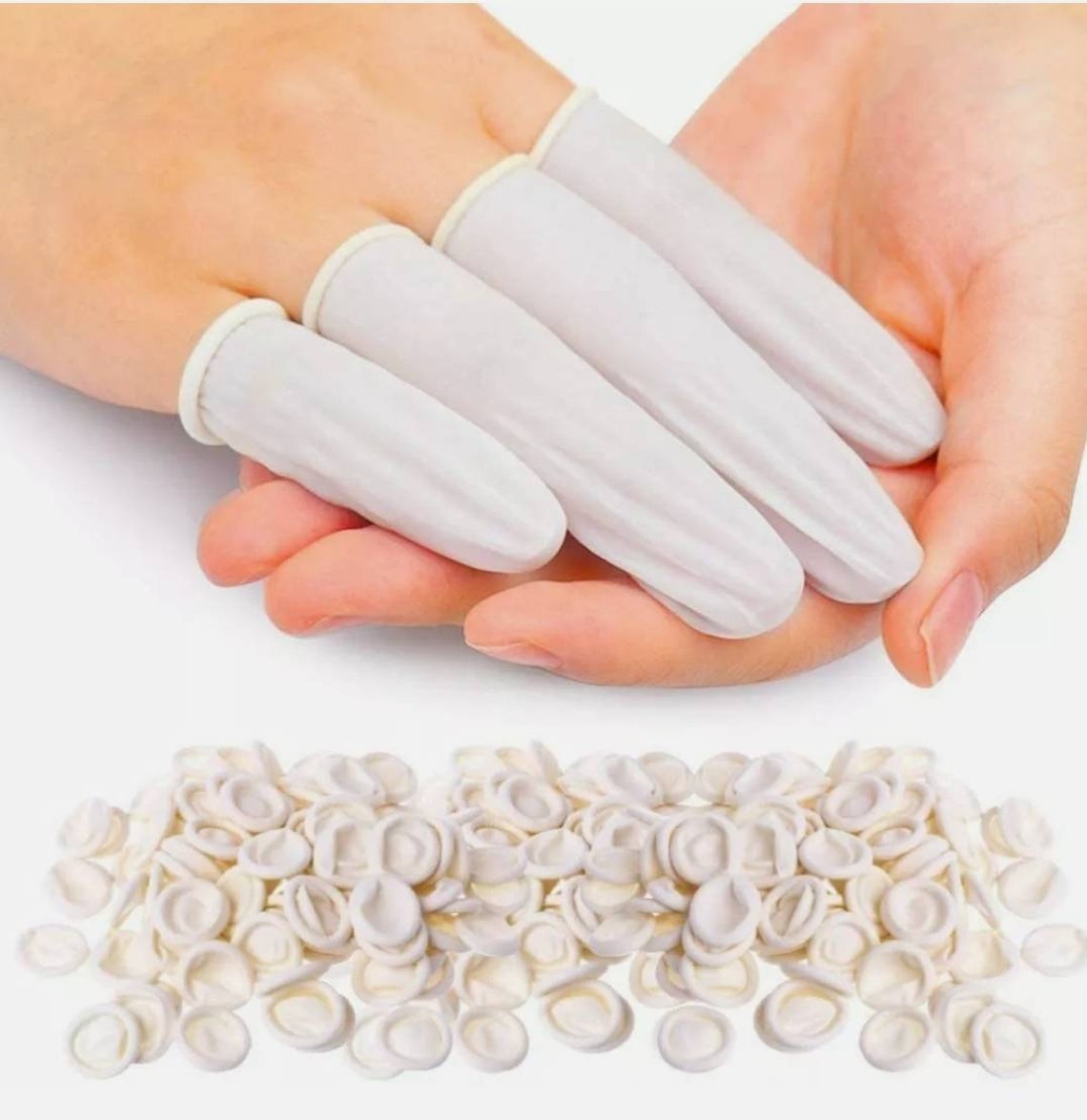 20 Finger Cots / Gloves Latex Rubber Protection Nails Waterproof