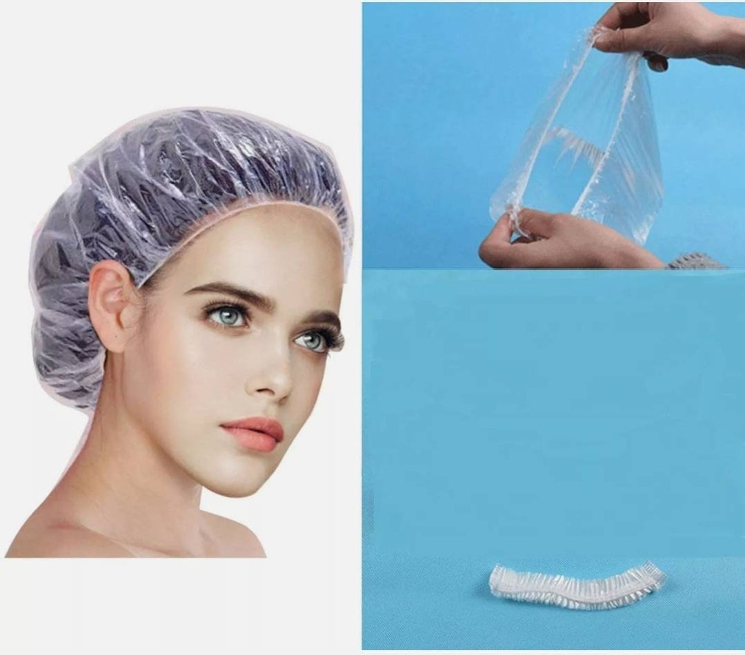 10 Disposable Showers Bath Caps Bathing Elastic Clear Hair Care Hat Cap