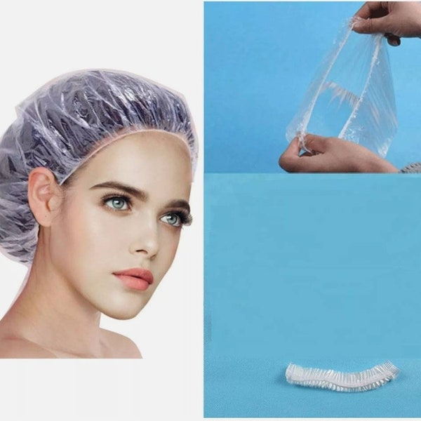 10 Douches Jetables Bonnets de Bain Bain Élastique Clear Hair Care Chapeau Capuchon