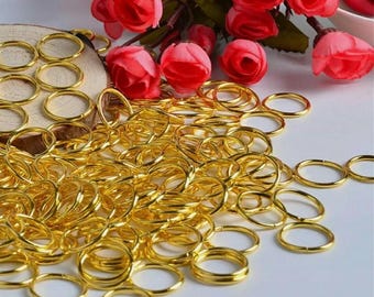 UK ! 20 Punk Women Hip-Hop Braid Beaded Hair Rings Hoop Clips Jewelry GOLD