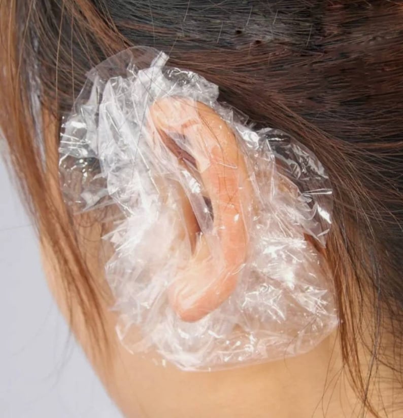 10 Clear Caps Bath Shower Dye Shampoo Water Ear Protector Cover image 1