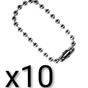 May include: A silver-coloured ball chain with a clasp, arranged in a loop. The number "x10" is printed in black below the chain, indicating a quantity of ten.