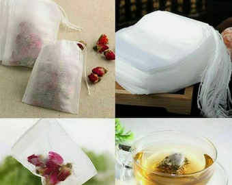 10 Cotton Muslin Drawstring Reusable Bags Bath Soap Bath Herbs Tea Spice Potpourri