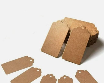 20 Gift Present Tags - 4.5cm x 2.5cm Kraft Paper DIY Writable Name Labels
