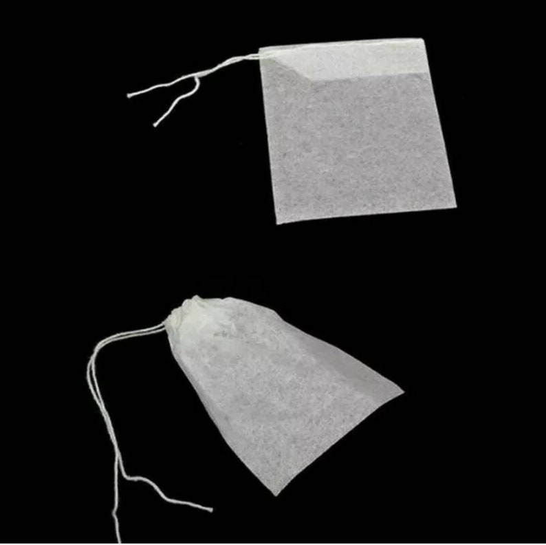 10 sacs réutilisables en mousseline de coton avec cordon de serrage Savon de bain Herbes de bain Thé Épice Pot-pourri image 2