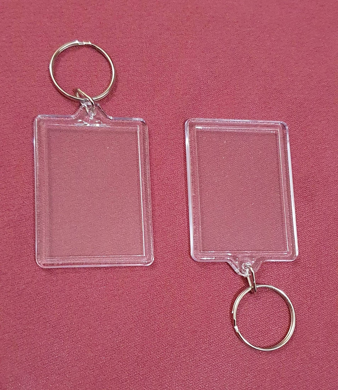 2 X Blank Keyring Acrylic Plastic Passport Photo Key Rings - Etsy