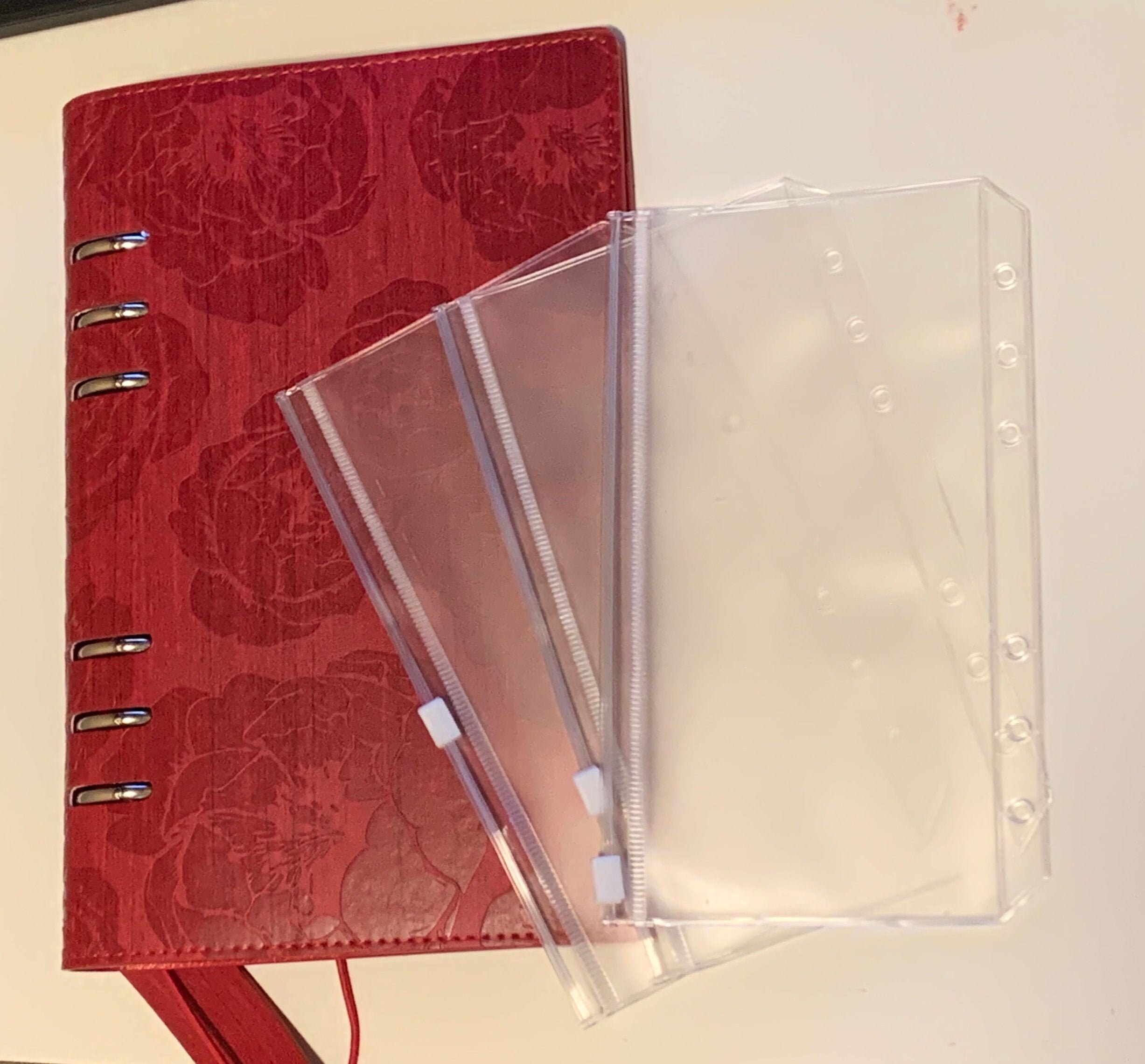 Cash Envelope System 6 Clear Vinyl Cash Envelopes Leather Etsy