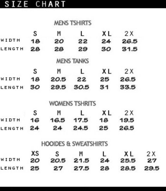 Anti Social Social Club Size Chart