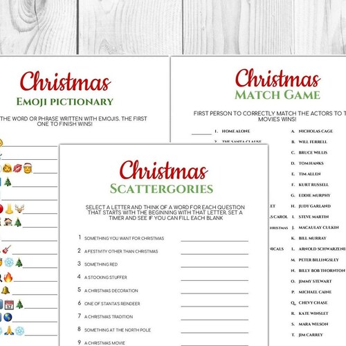 Christmas Party Game Bundle Xmas Games Christmas Games - Etsy
