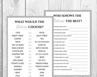 Retirement Party Game Printable Who Knows the Retiree What | Etsy