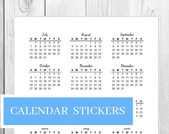 Bujo Mini Calendar Etsy