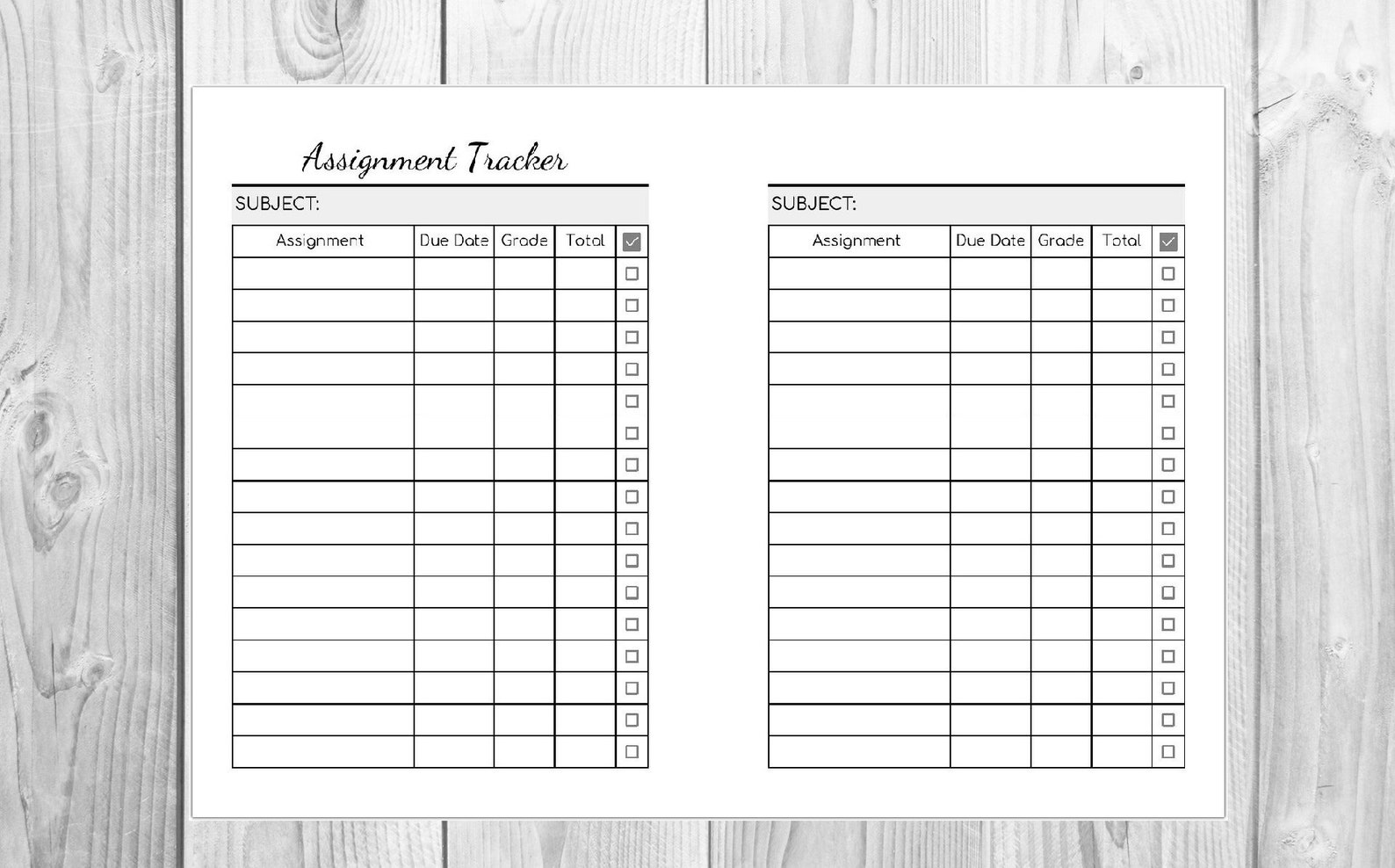 A5 Assignment Tracker Printable School Homework Keeper - Etsy