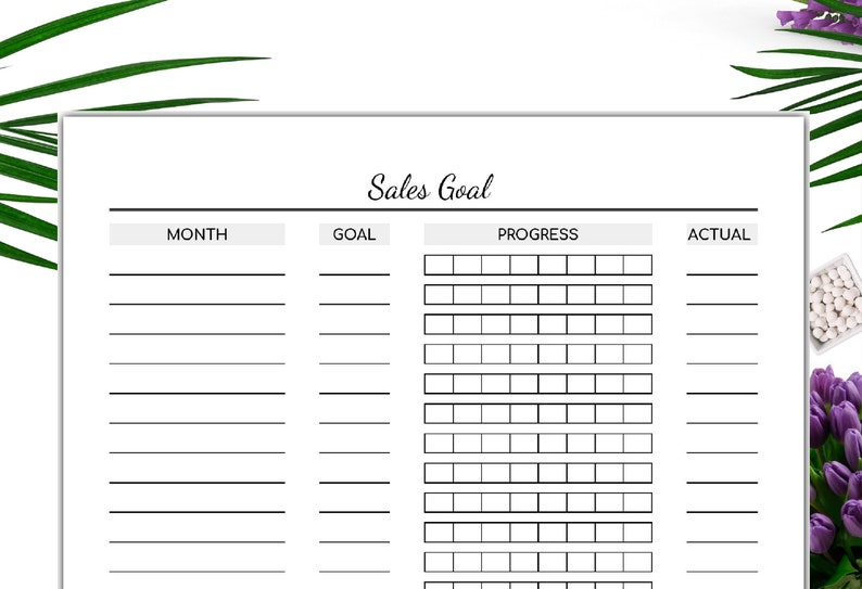 Sales Goal Printable Sales Tracker-etsy Sales-us Letter - Etsy