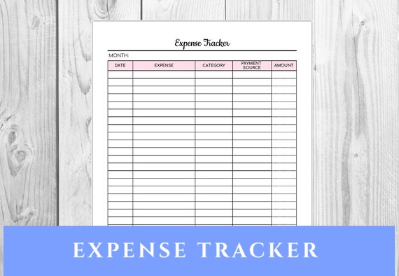 Expense Tracker Printable Editable Monthly Expenses | Etsy